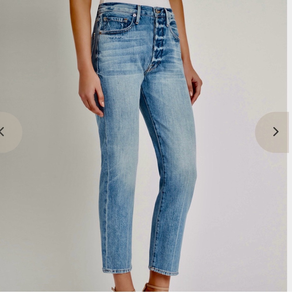 Frame Denim Le Original high rise Light Blue distressed cropped Jeans size 24 - Picture 4 of 16